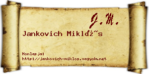 Jankovich Miklós névjegykártya