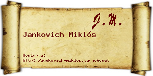 Jankovich Miklós névjegykártya