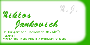 miklos jankovich business card